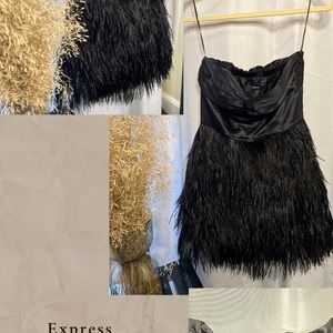 Express Black Feather Dress